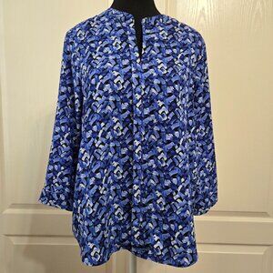 Dana Buchman Women's Top Pullover 3/4 Sleeve Polyester High Low Hem Size M